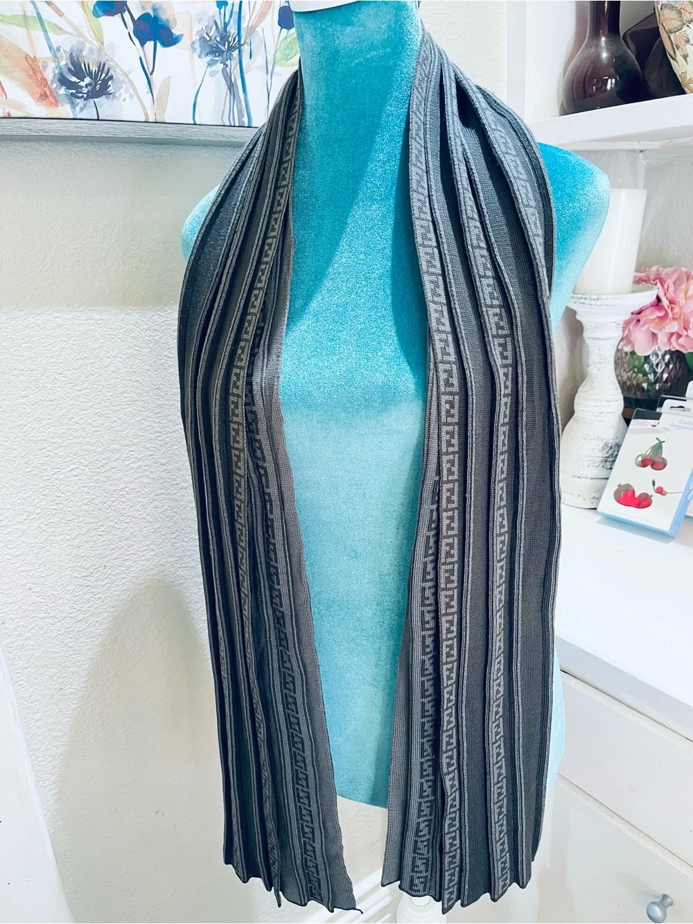 Fendi Wool Pleated Scarf